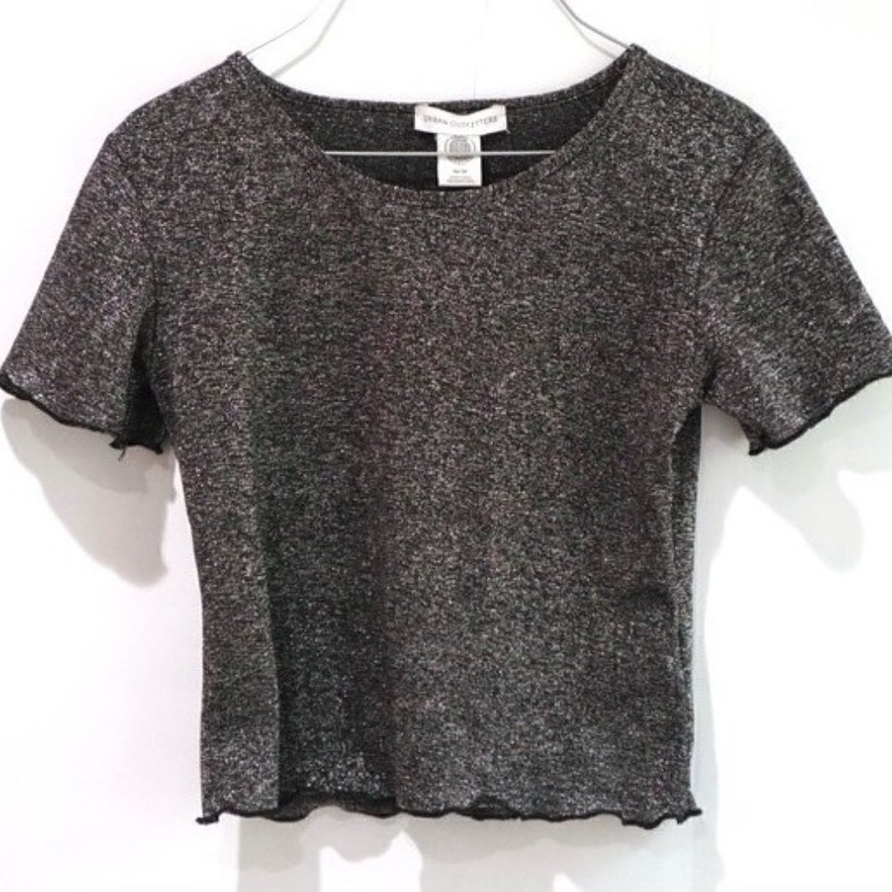 Urban Outfitters Crop Top Short Sleeve Grey Silver‎ XS - Picture 4 of 7